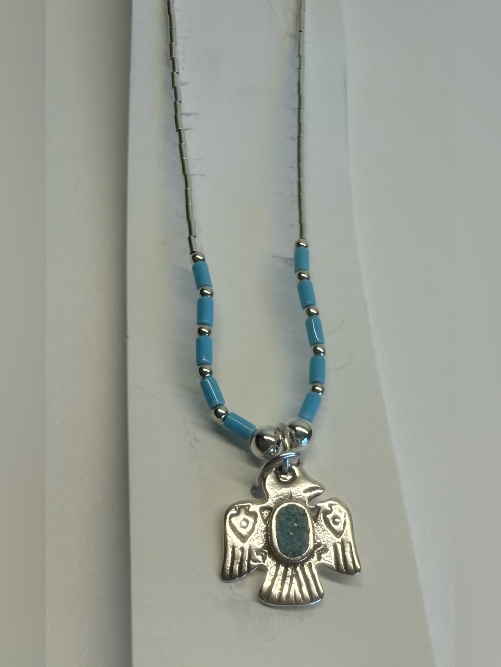 Sterling Silver Turquoise Thunderbird Necklace